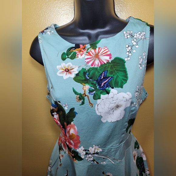 Acevog Floral A-Line Rockabilly Retro Dress sz XL - Picture 9 of 10